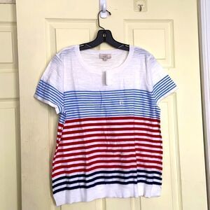 Loft outlet Red, White and Blue sweater blouse